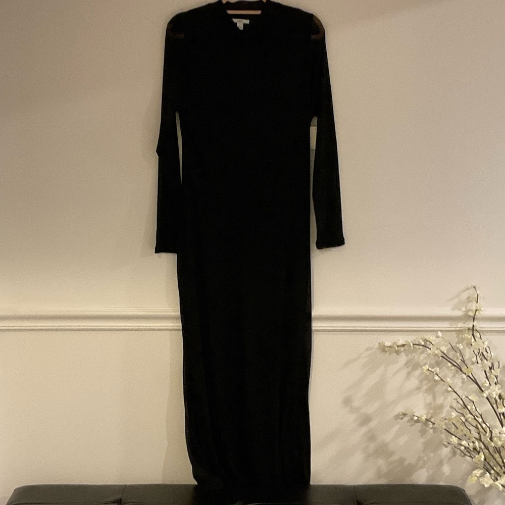 Bar III Classic Black Long Sleeve Dress